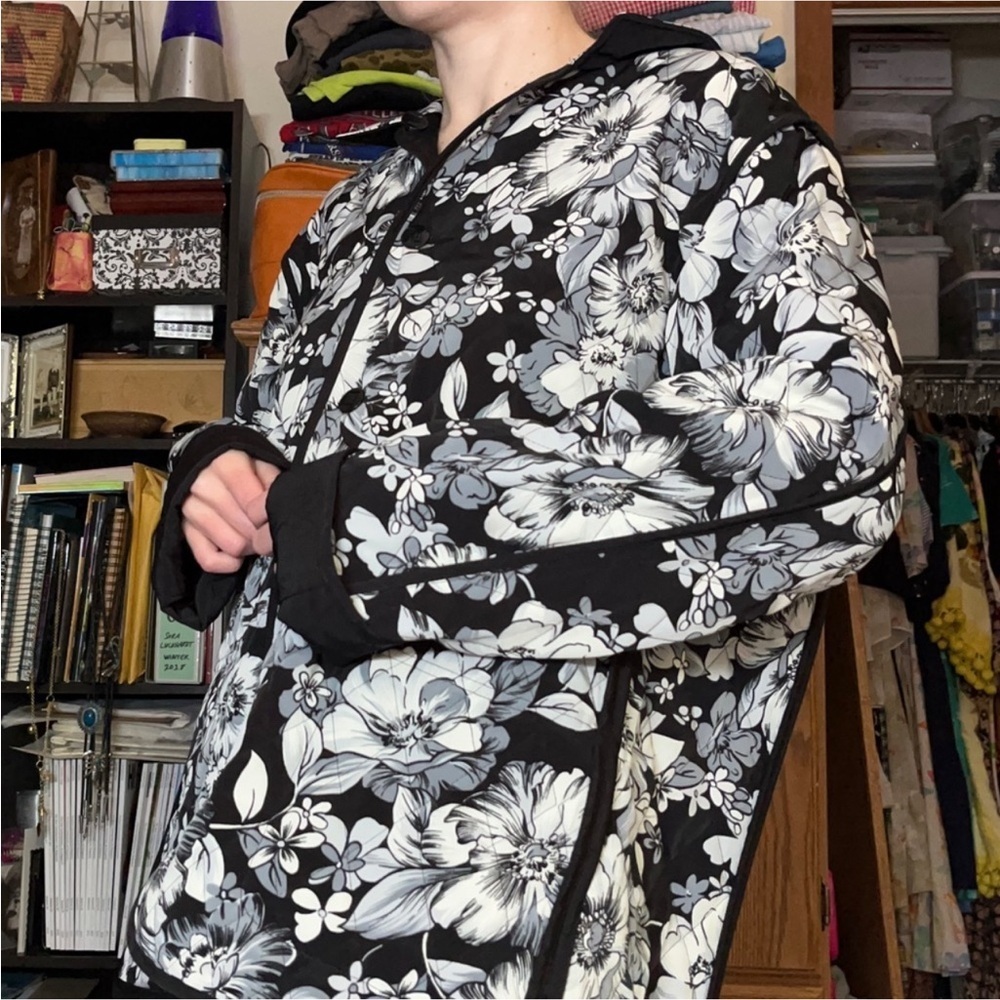 Susan Graver Dark Gray Quilted Puffer Coat - Picture 7 of 12